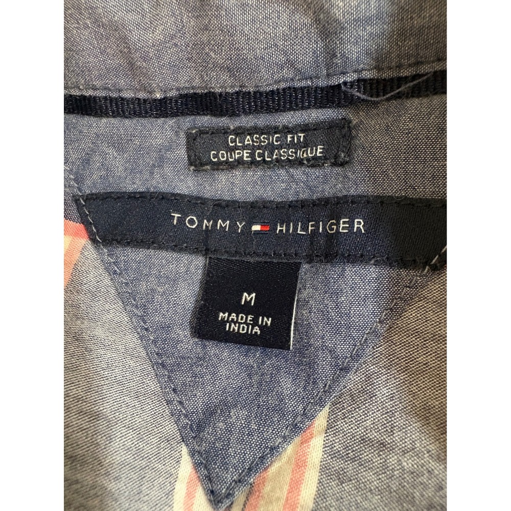 Tommy Hilfiger Womens Classic Fit Plaid Button Down Shirt Navy Pink White Size M - Picture 4 of 4